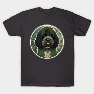 Portuguese Water Dog Camouflage Motif T-Shirt